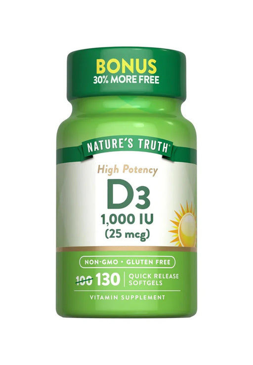 Vitamina D3 1,000 UI 130 capsulas blandas Nature´s Truth