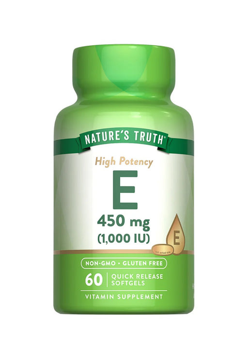 Vitamina E 450mg 1,000 UI 60 capsulas blandas Nature´s Truth