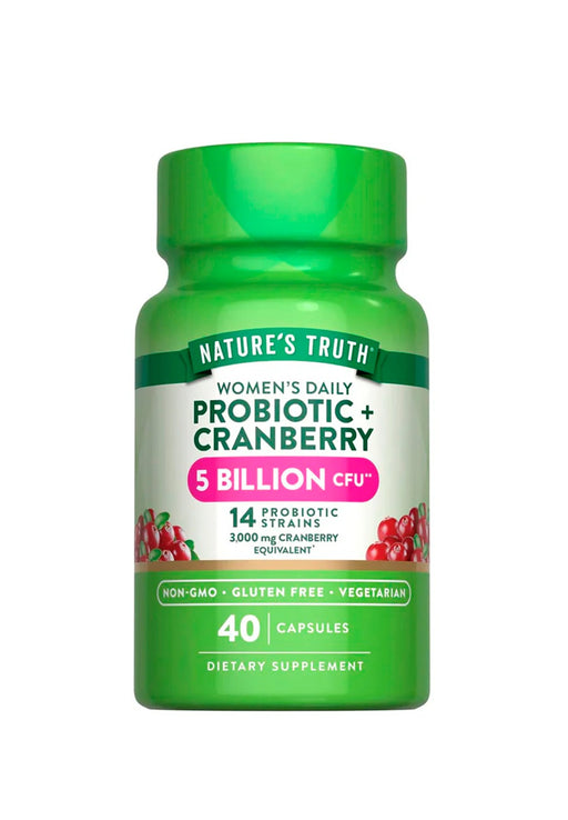 Probióticos para mujeres - Arándanos rojos | 5 mil millones de UFC - 40 cápsulas Nature´s Truth