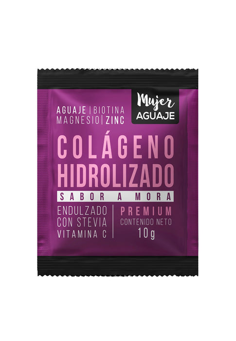 Colageno Hidrolizado sabor a Mora Caja de 30 sachets de 10g c/u Mujer Aguaje