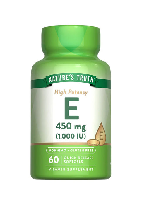 Vitamina E 450mg 1,000 UI 60 capsulas blandas Nature´s Truth