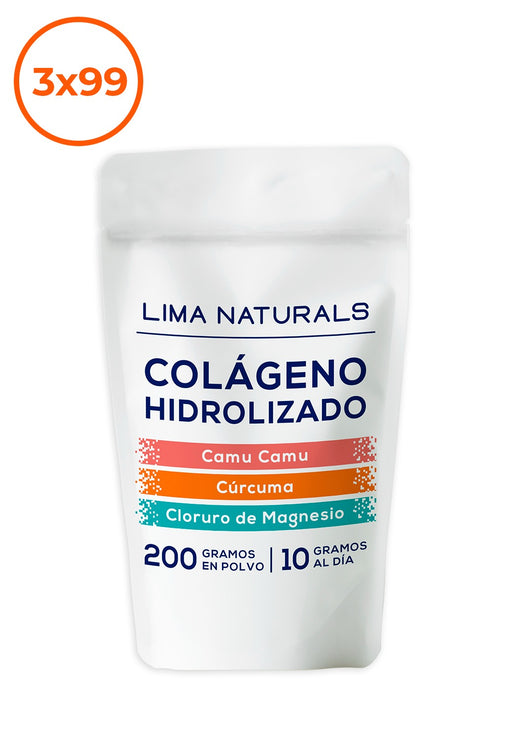 Colageno Hidrolizado, Camu Camu, Curcuma & Cloruro de Magnesio 200 gramos Lima Naturals