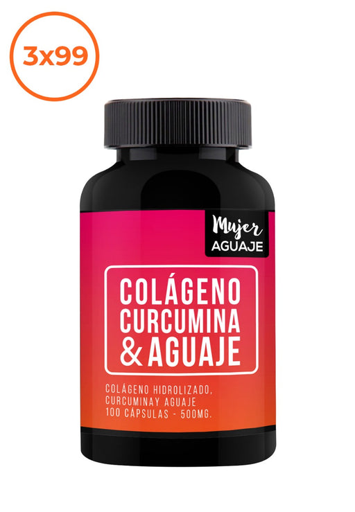 Colageno Hidrolizado, Curcumina & Aguaje 100 capsulas Mujer Aguaje