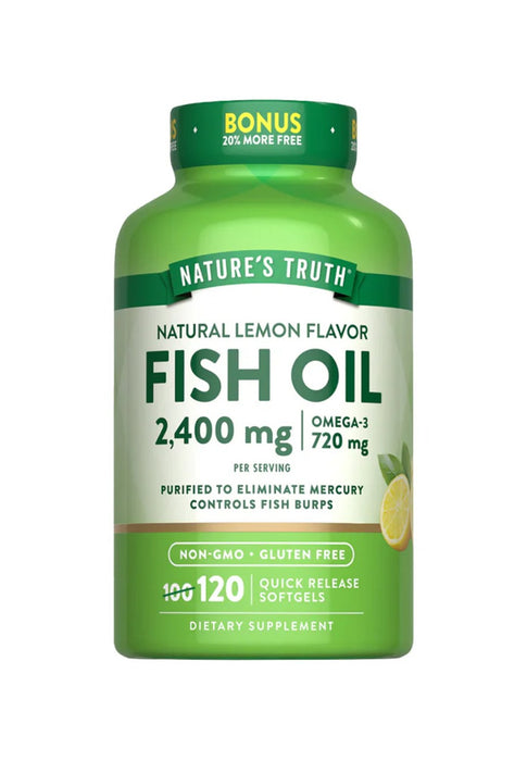 Omega 3 Fish Oil 2400 mg 120 capsulas blandas Nature's Truth