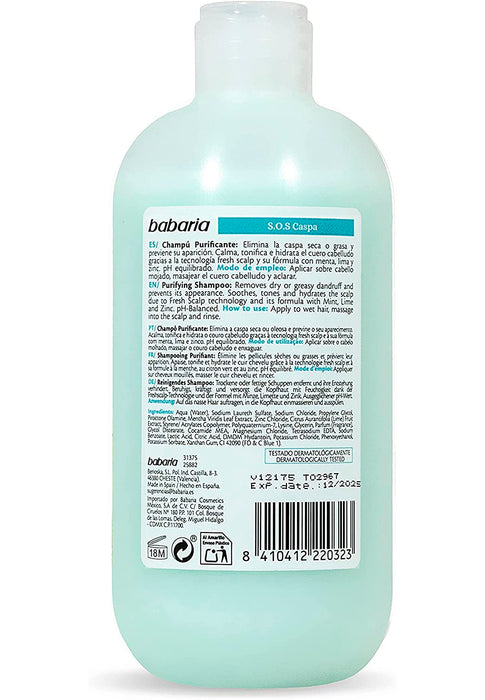 Shampoo Purificante Sos Caspa 500ml Babaria