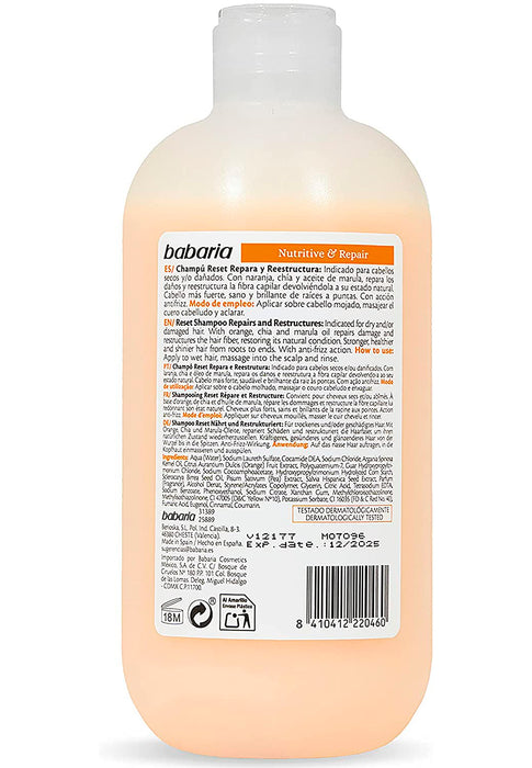 Shampoo Reset Nutritive & Repair 500ml Babaria