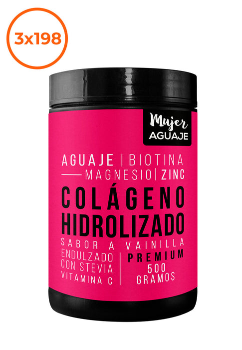 Colageno Hidrolizado Premium (sabor a vainilla) 500g Mujer Aguaje