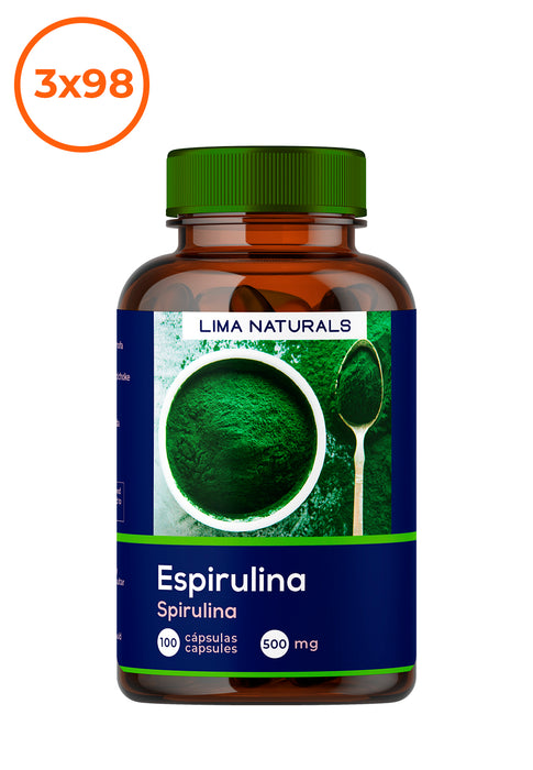 Espirulina 100 capsulas 500mg Lima Naturals