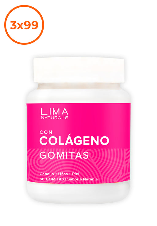 Gomitas con Colageno 60 unidades (sabor a naranja) Lima Naturals
