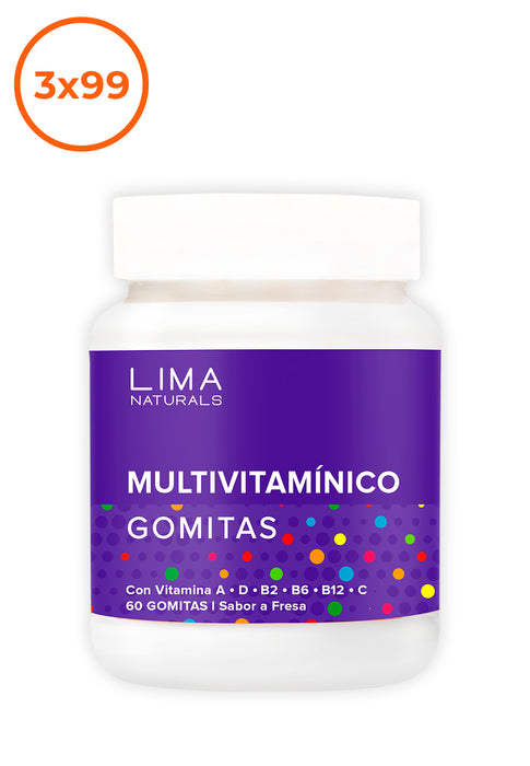 Gomitas Multivitaminicas 60 unidades (sabor a fresa) Lima Naturals