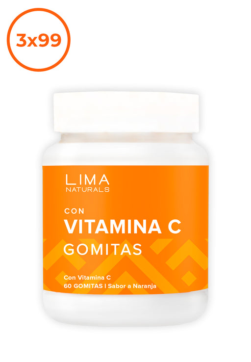 Gomitas con Vitamina C 60 unidades (sabor a naranja) Lima Naturals