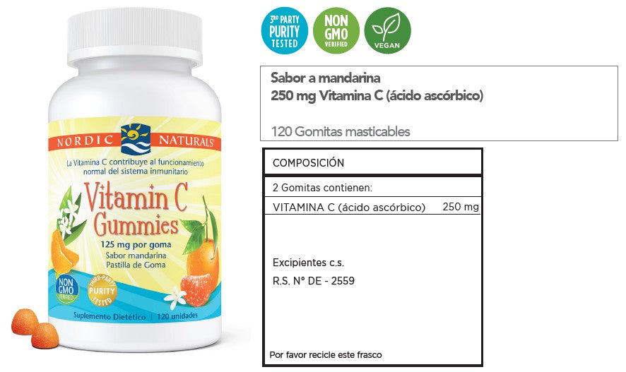 Vitamina C 120 Gomitas Nordic Naturals