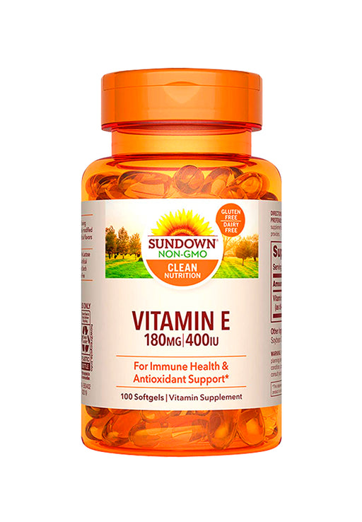 Vitamina E 180mg 400IU 100 capsulas blandas Sundown Naturals