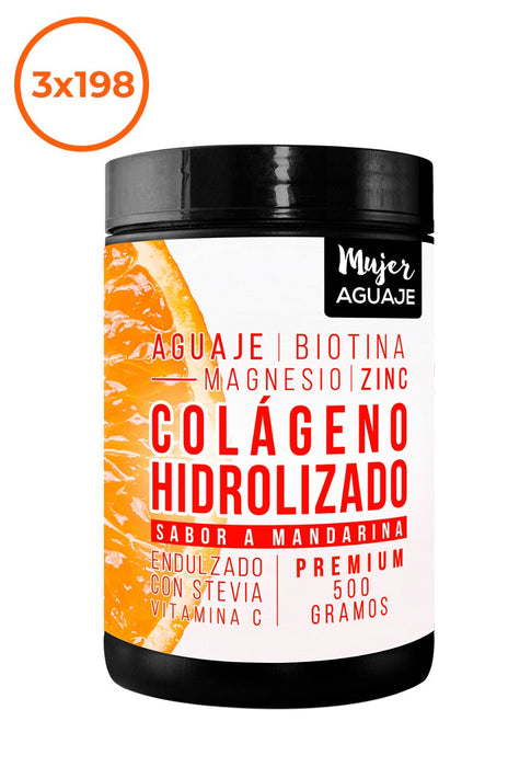 Colageno Hidrolizado Premium (sabor a mandarina) 500g Mujer Aguaje